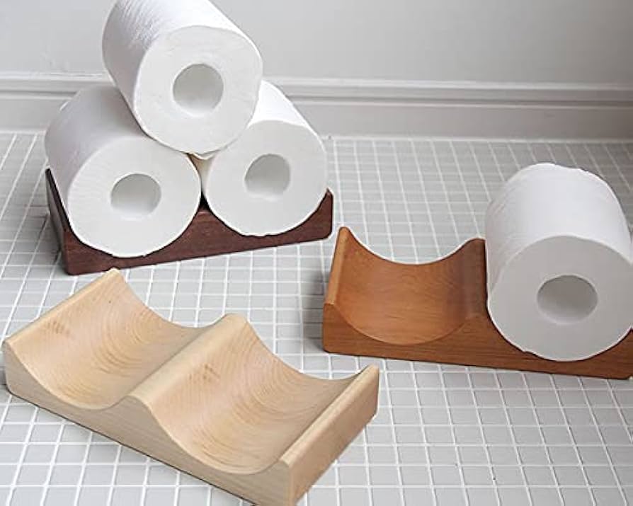 Amazon｜トイレットペーパートレイ ウッド トイレットペーパー